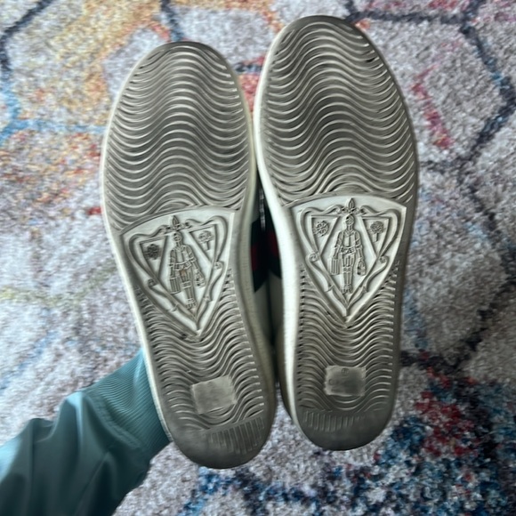 GUCCI Ace White Leather Sneakers with Web Detail - 36.5 - Picture 6 of 10